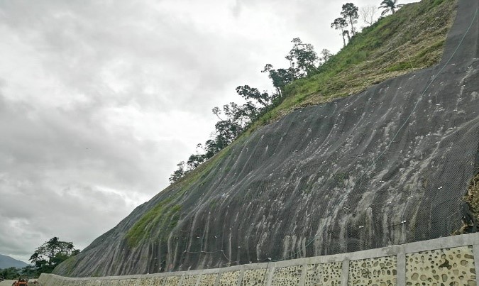 Rockfall Netting Project at Cansiboy, Burauen, Leyte, Philippines
